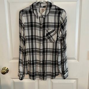 Plaid black and white shirt